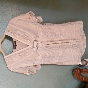 Hale Bob ivory cut velvet top NWT